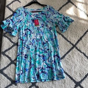 Lilly Pulitzer shift dress with ruffle sleeves